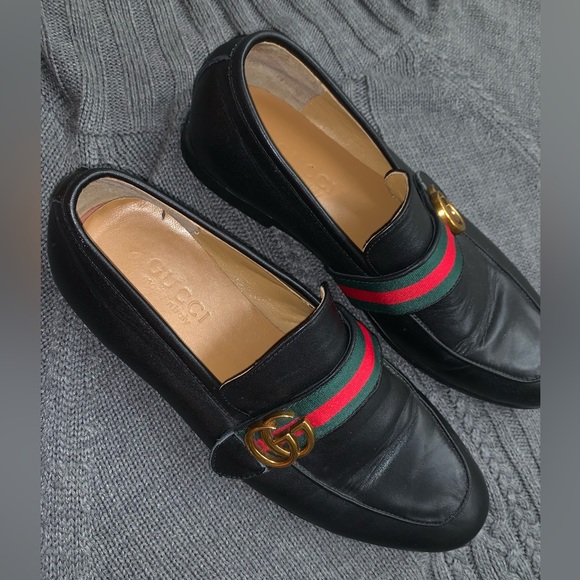 Gucci Men's Paride Web Stripe Bit Leather Loafers - Picture 9 of 10